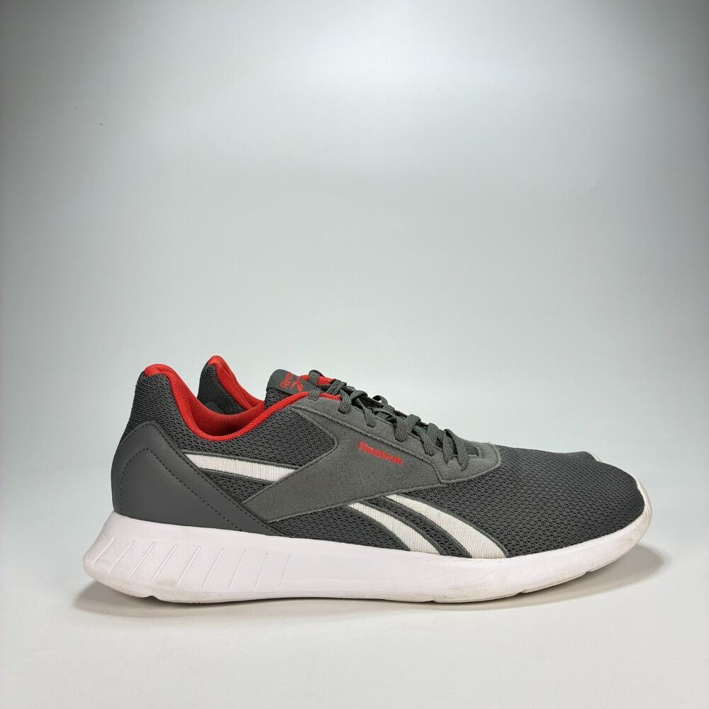 Reebok Lite 2.0 Grey White Red Mesh Sneaker Running Shoes G55701 Men's Size 12